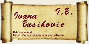 Ivana Bušiković vizit kartica